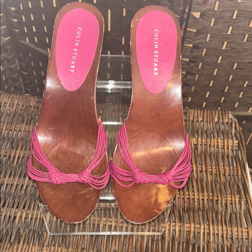 Colin Stuart Pink and Brown Women's Shoes with kitten heels, 8.5 - Picture 3 of 16